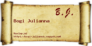 Bogi Julianna névjegykártya